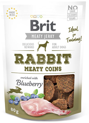 Brit Jerky Snack Rabbit Meaty coins