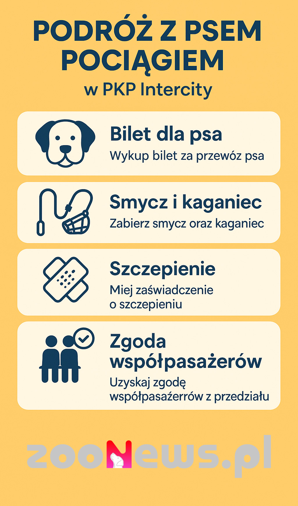 Podróż z psem pociągiem infografika