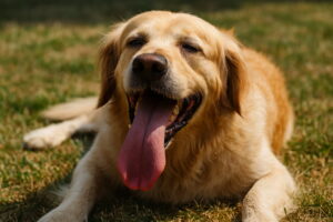 Pies z objawami udaru cieplnego