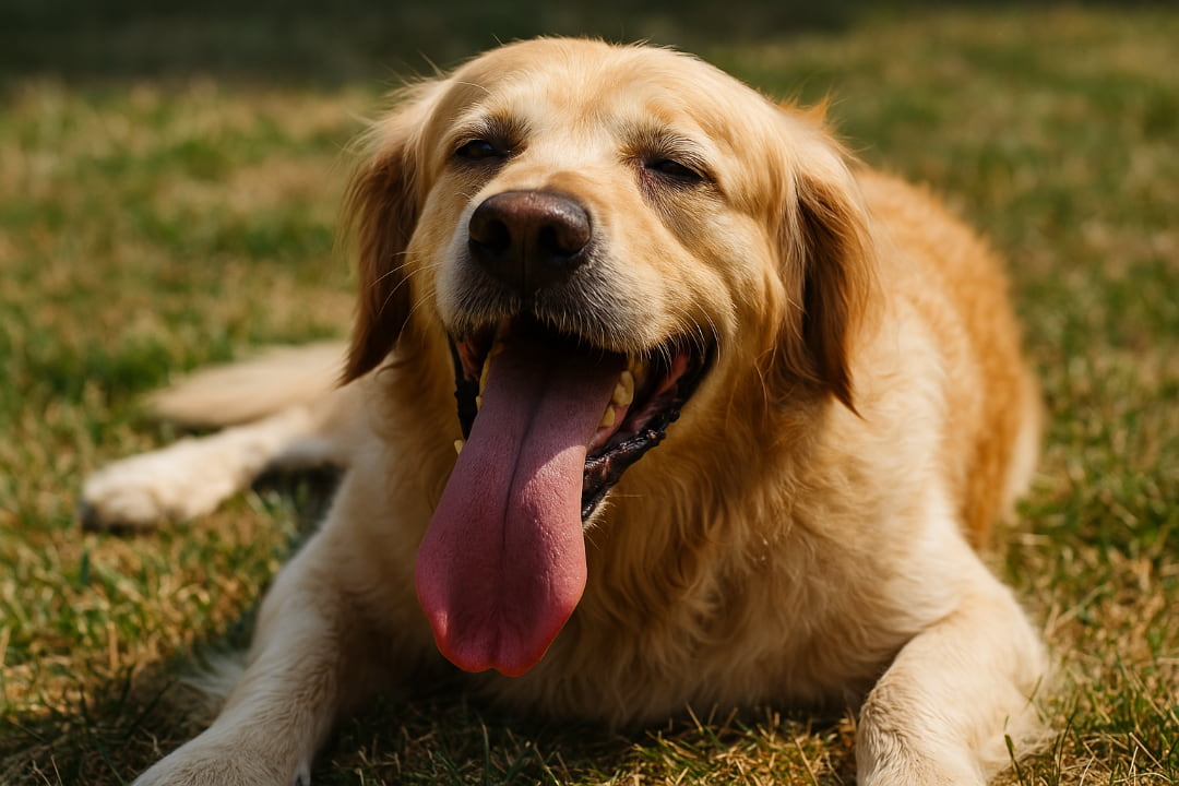 Pies z objawami udaru cieplnego