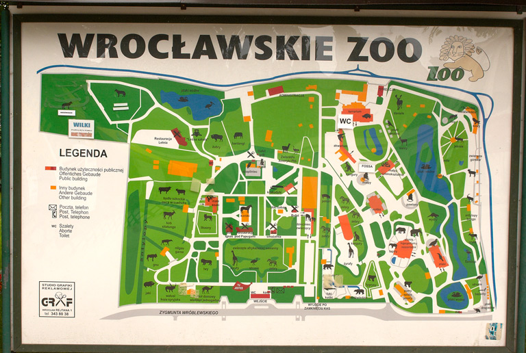 Zoo Wrocława mapa