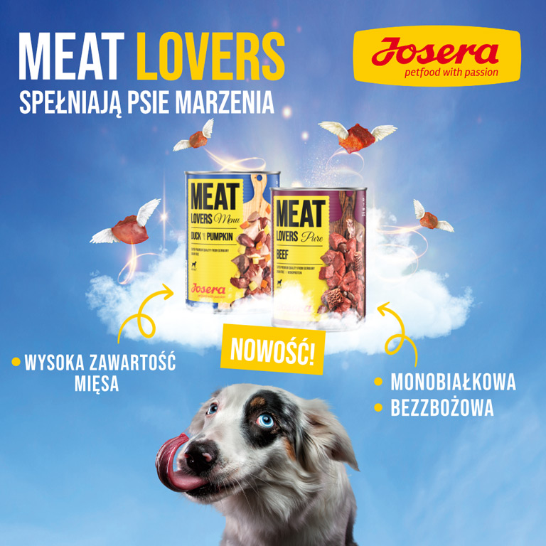 Nowość – mięsne i pyszne karmy mokre Josera Meat Lovers
