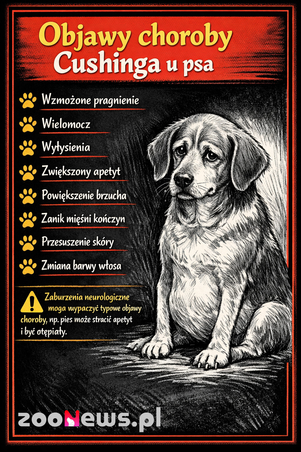 Choroba Cushinga u psa infografika