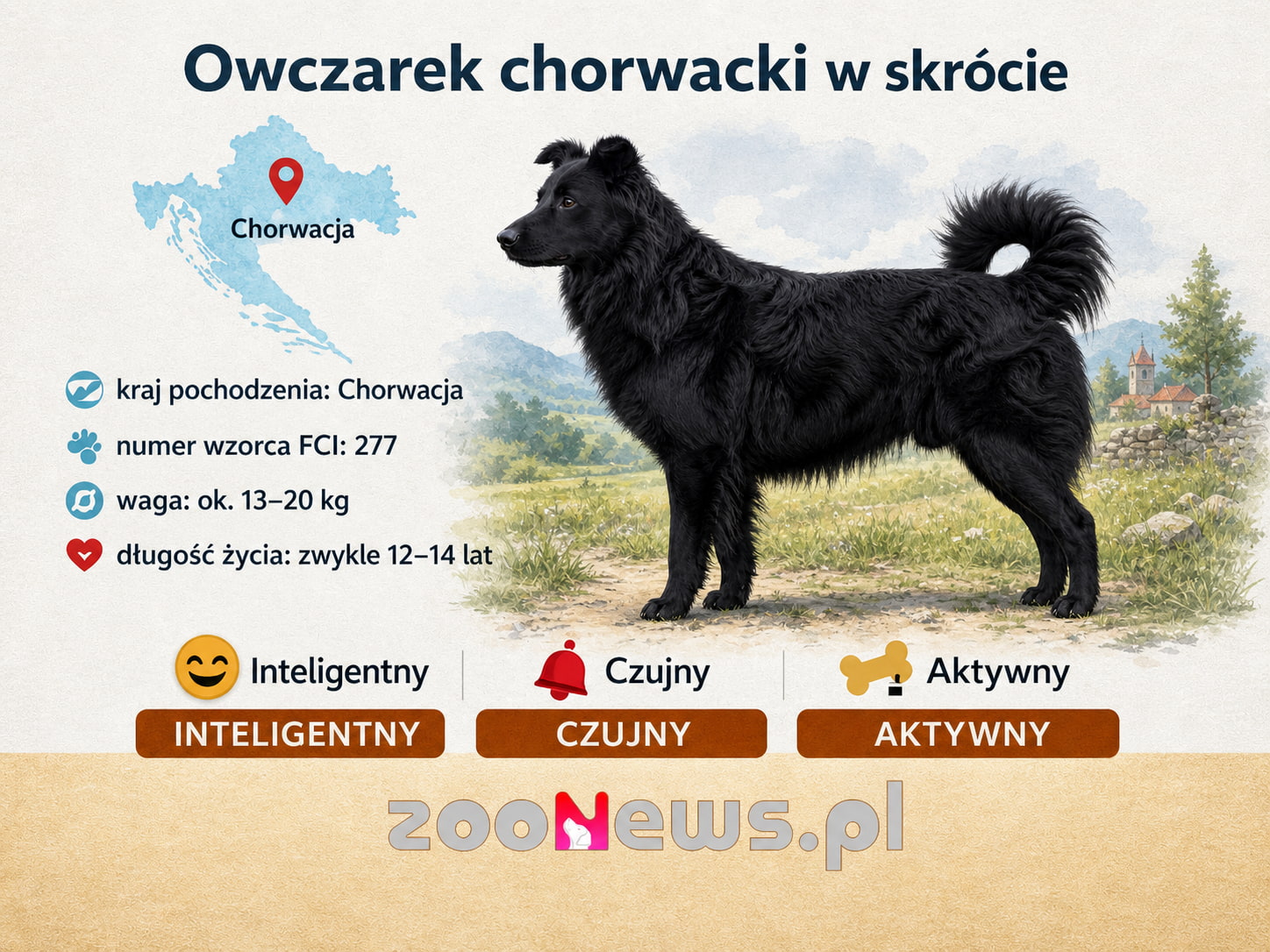 Owczarek chorwacki infografika
