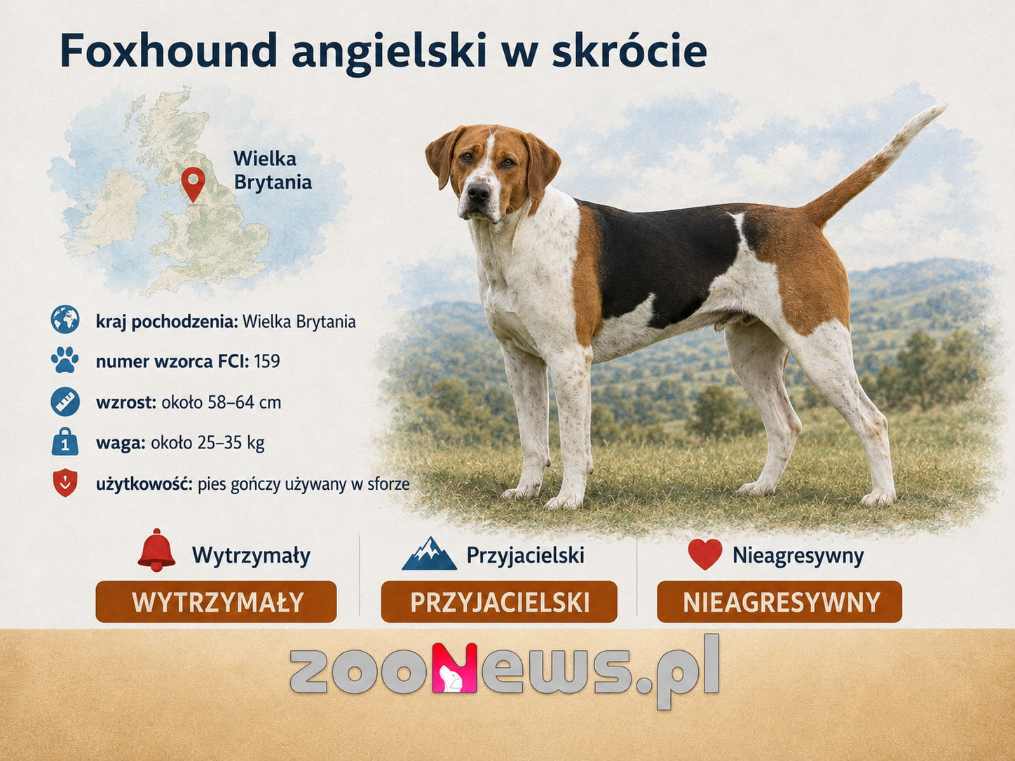Foxhound angielski infografika