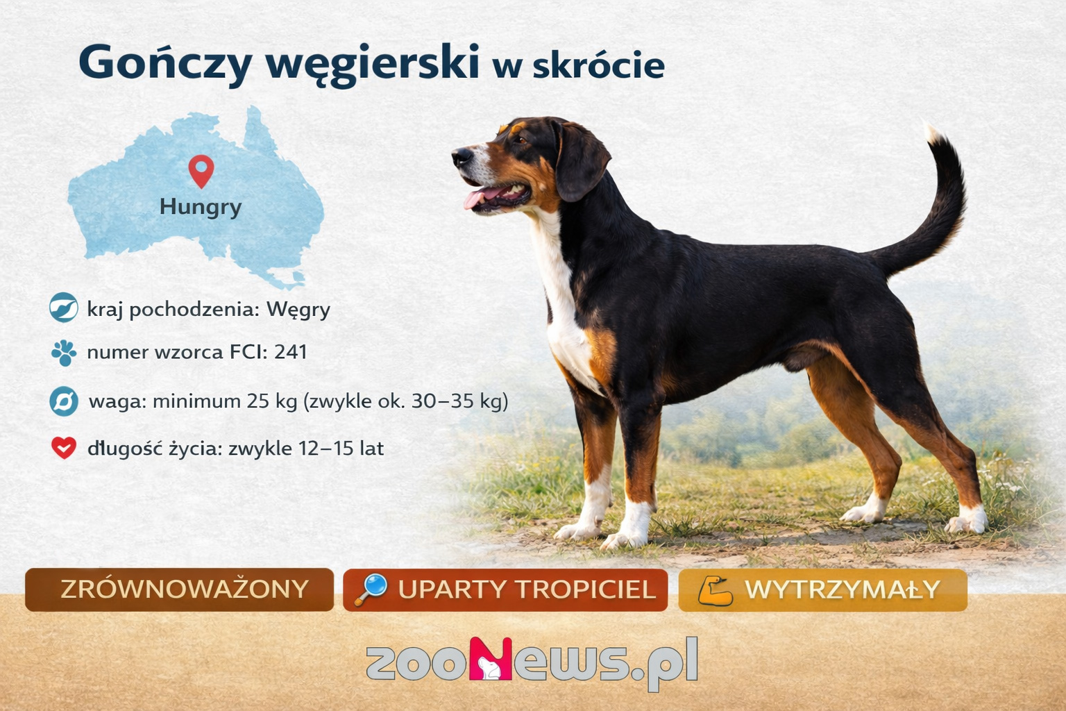 Gończy węgierski infografika