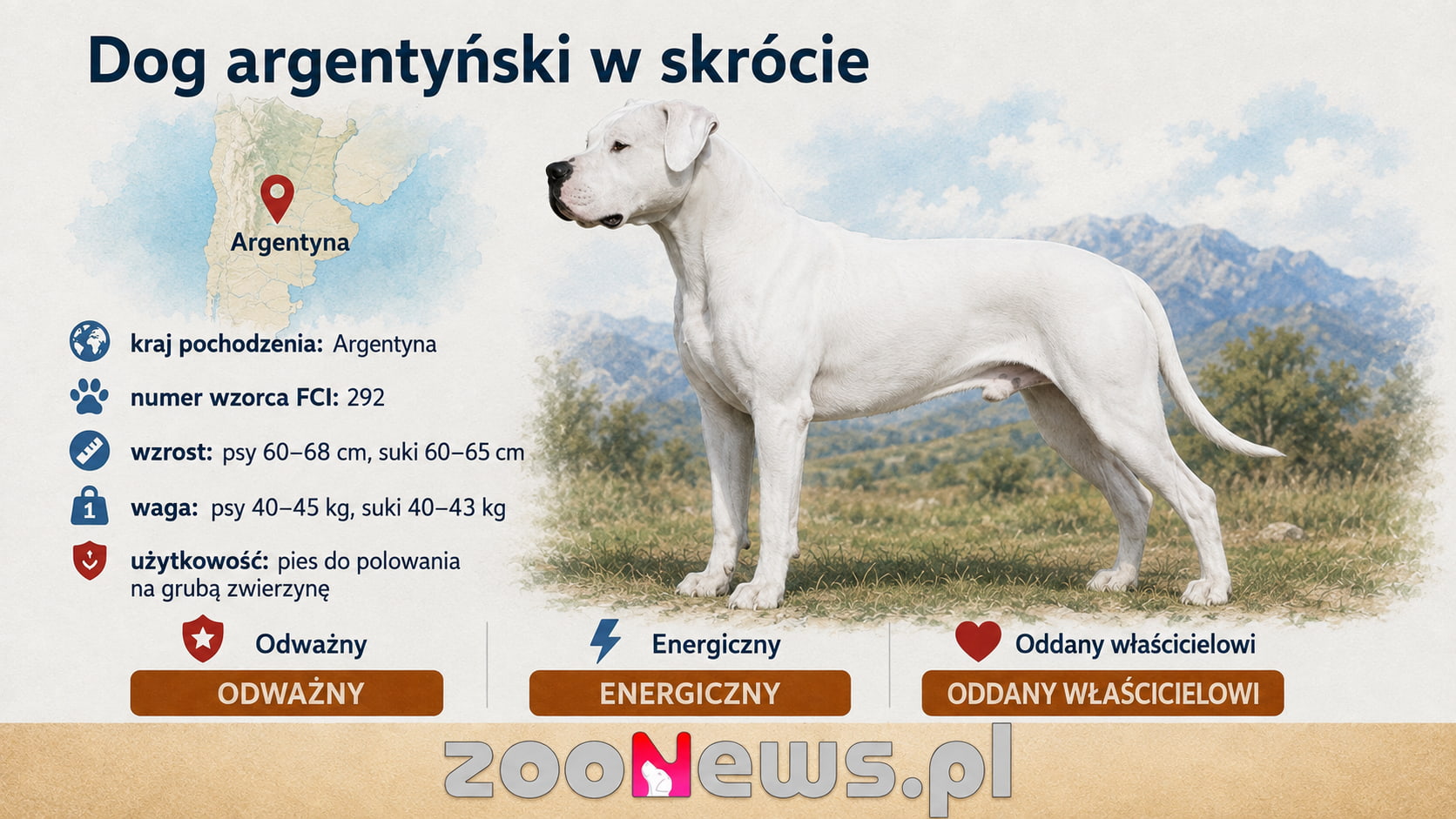 Dog argentyński infografika