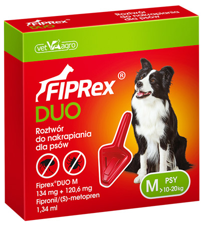 Fiprex DUO to krople przeciwko pchłom, kleszczom i wszołom dla psów