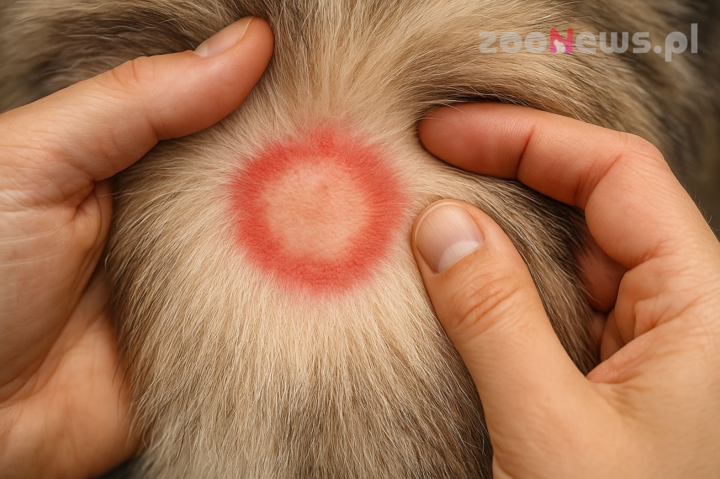 Rumień u psa z boreliozą