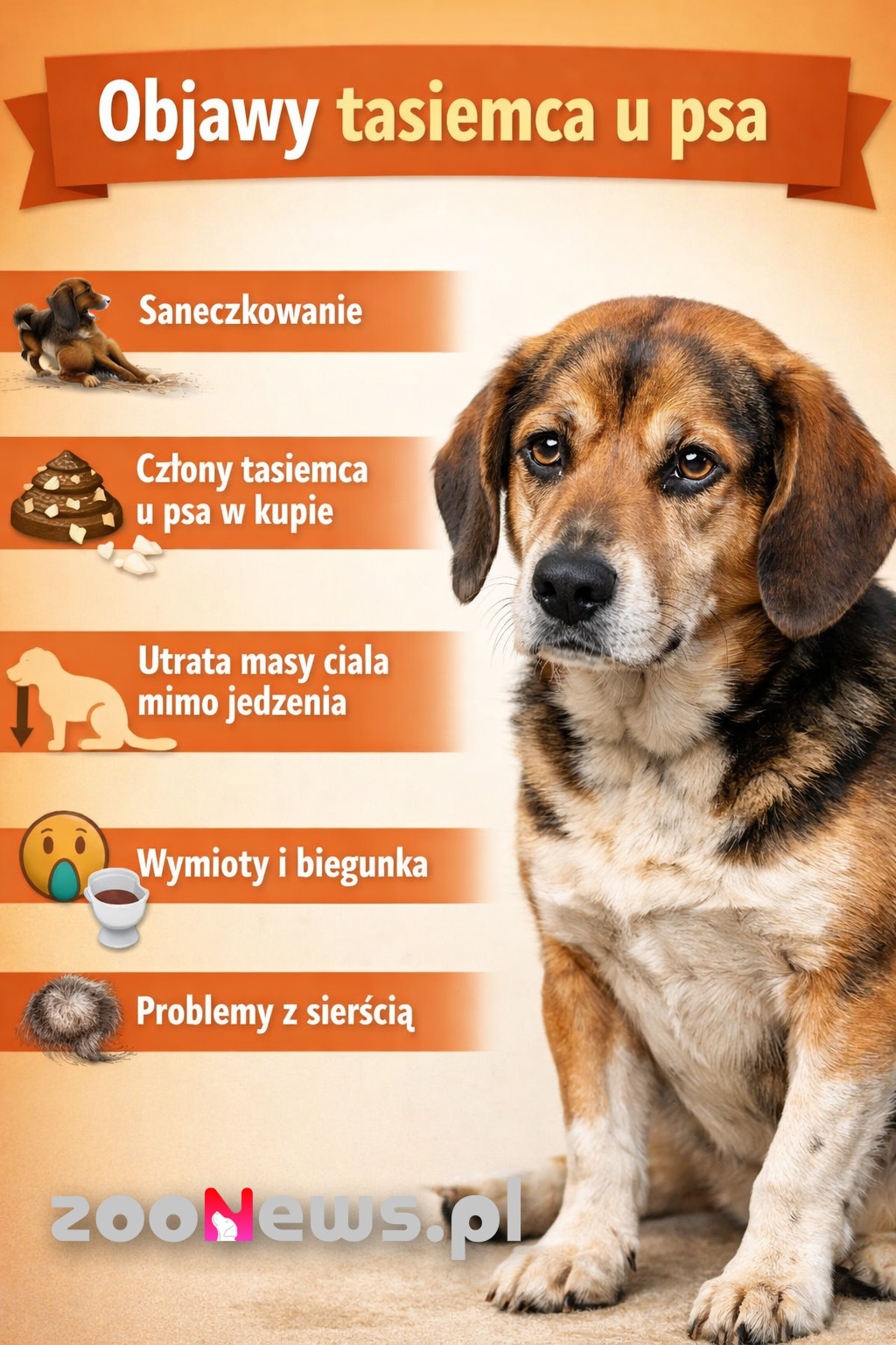Tasiemiec u psa infografika
