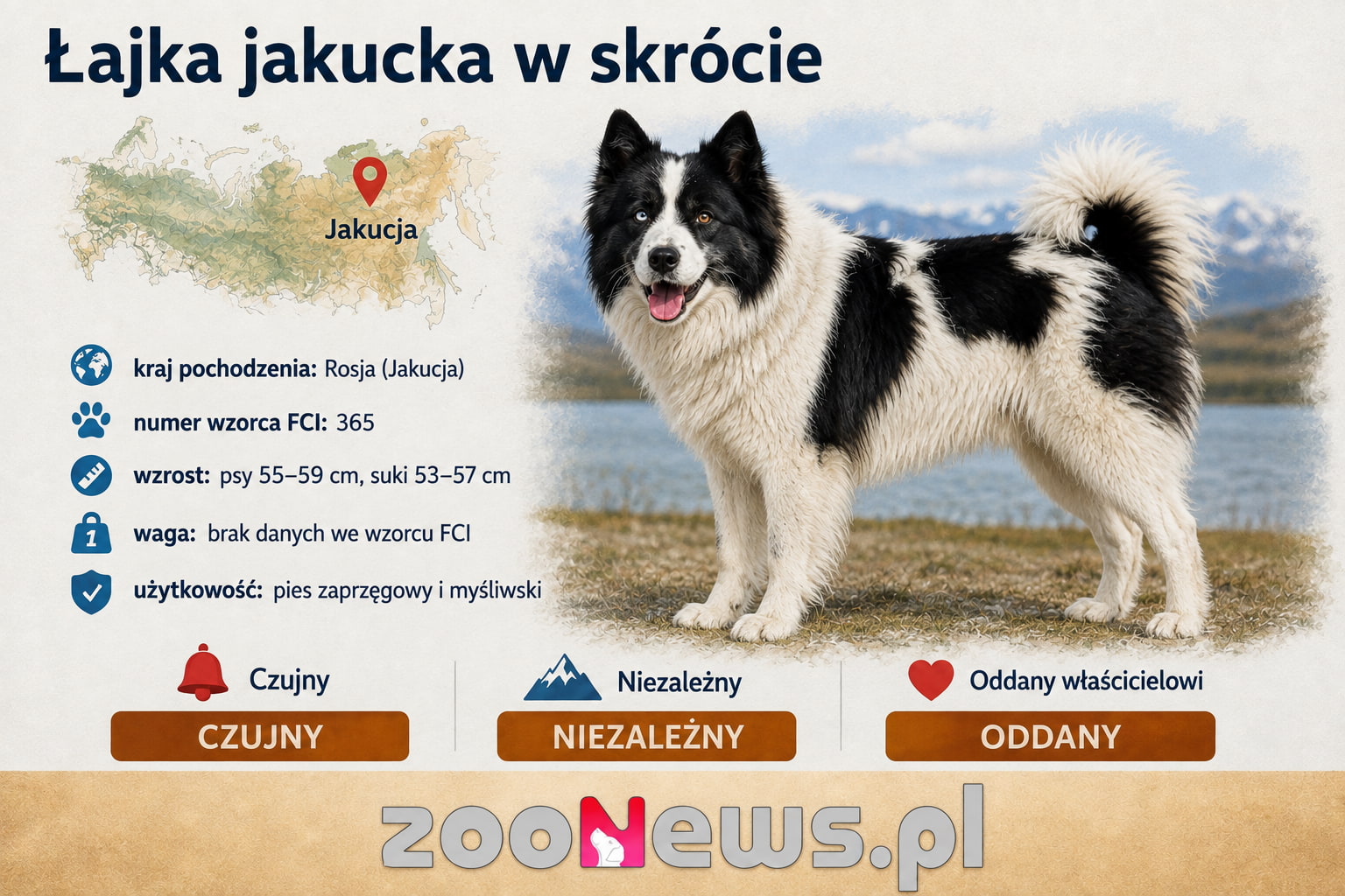 Łajka jakucka infografika