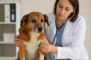 Pies na badaniu serca u lekarz weterynarii