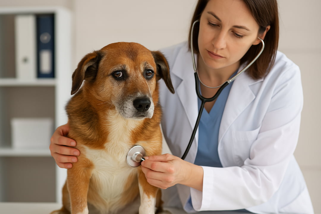Pies na badaniu serca u lekarz weterynarii