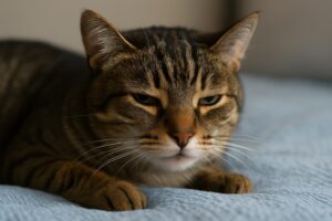 Kot z objawami gorączki