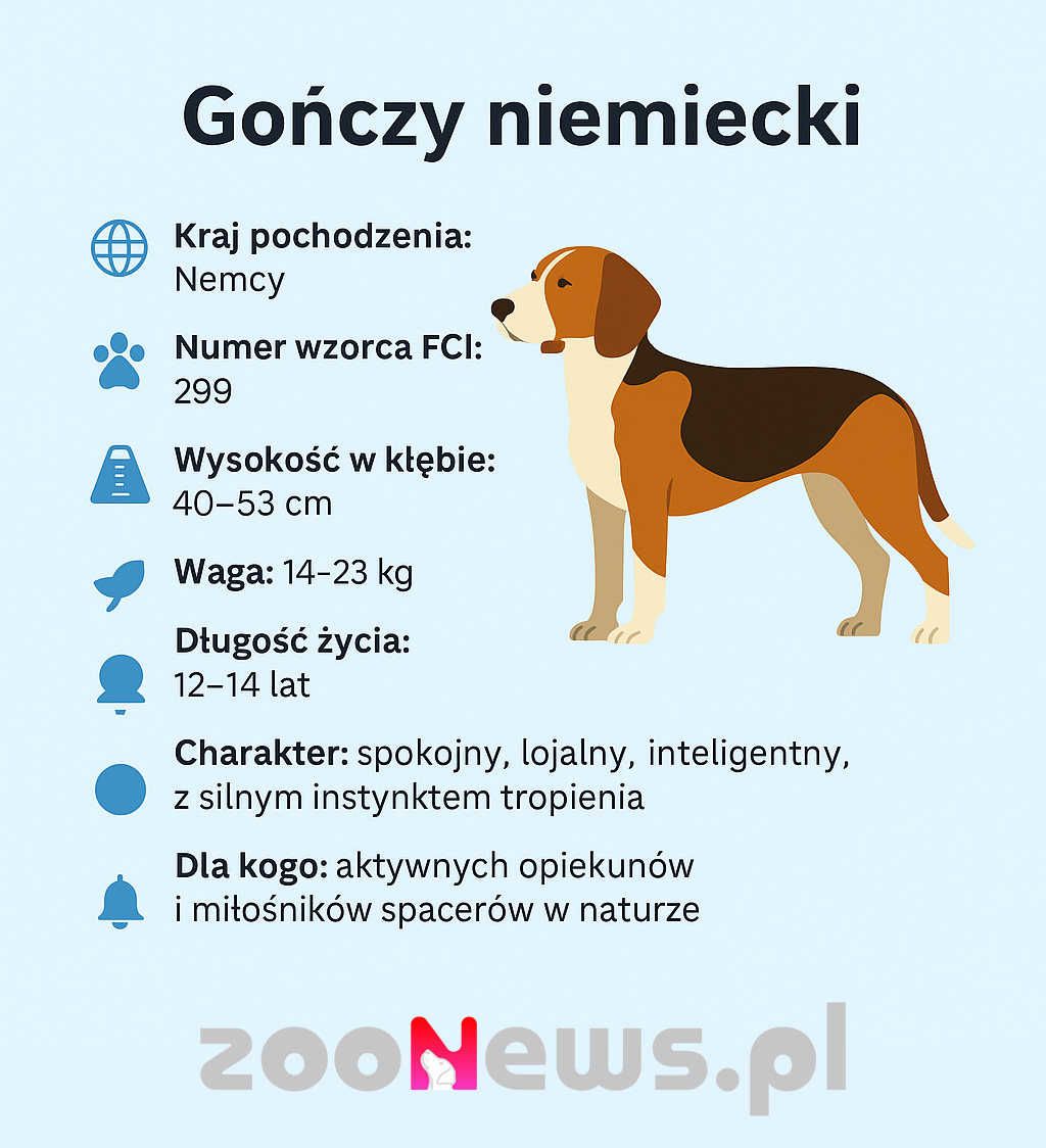 Gończy niemiecki infografika