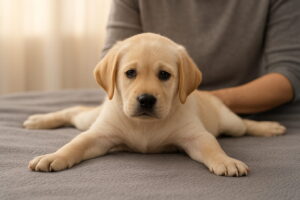 Pies z syndromem pływającego szczeniaka