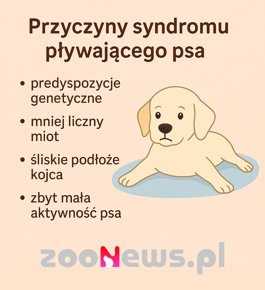 Synrom pływającego szczeniaka infografika