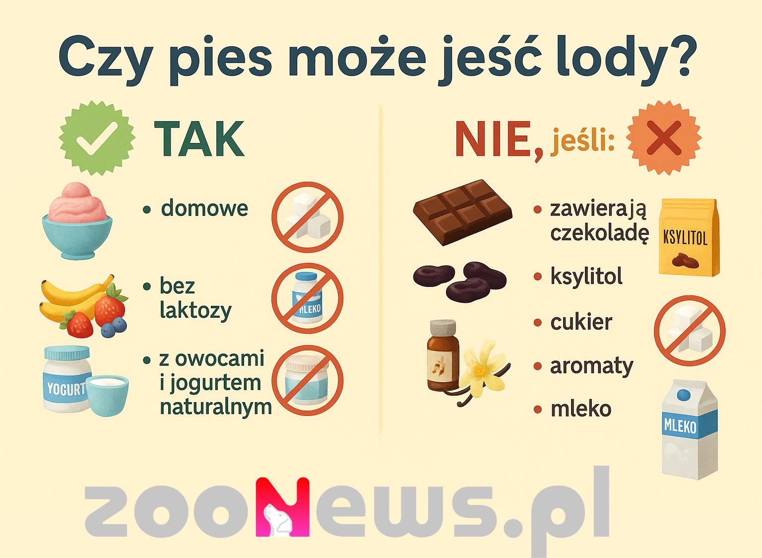 Lody dla psa infografika