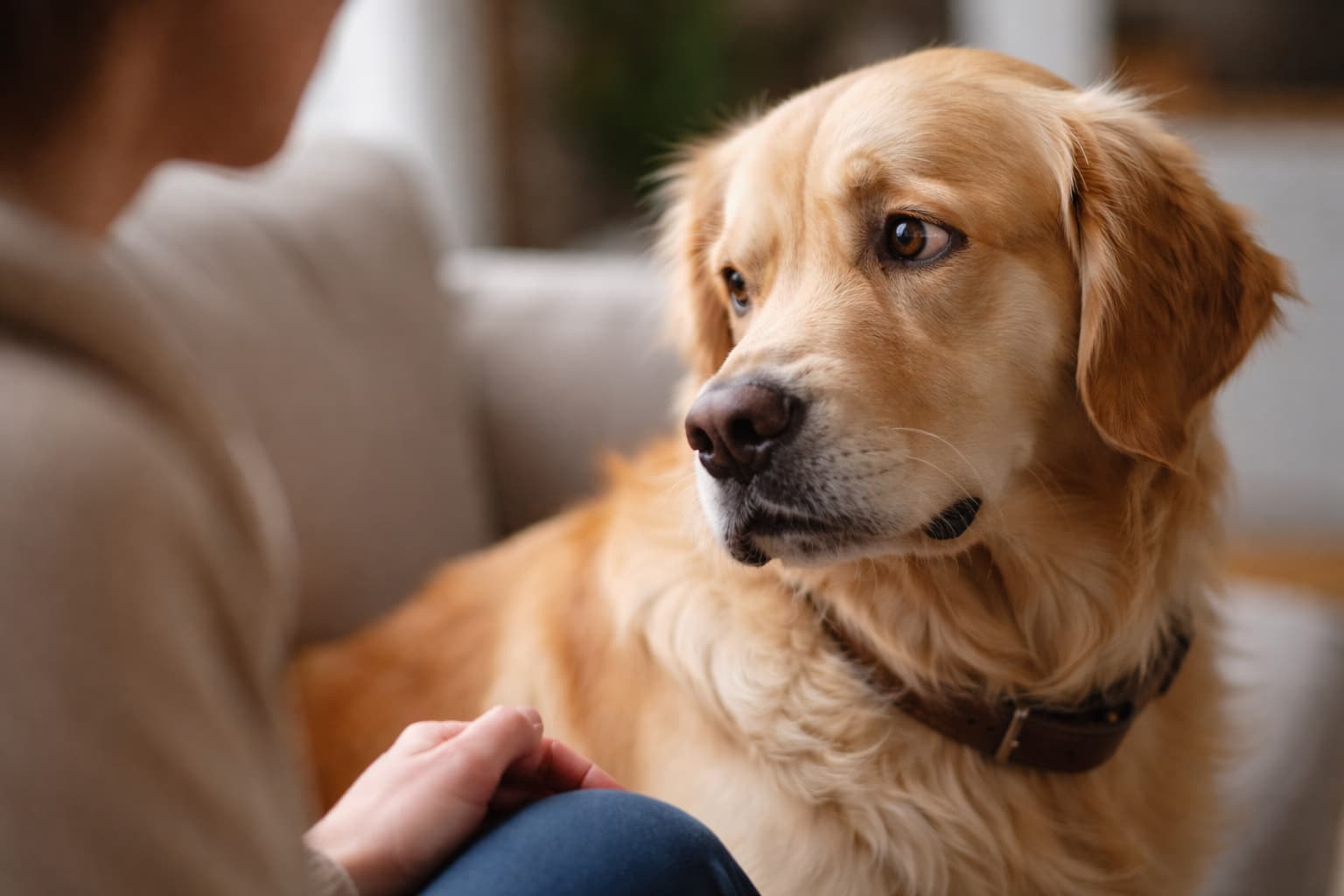 Pies unika patrzenia w oczy