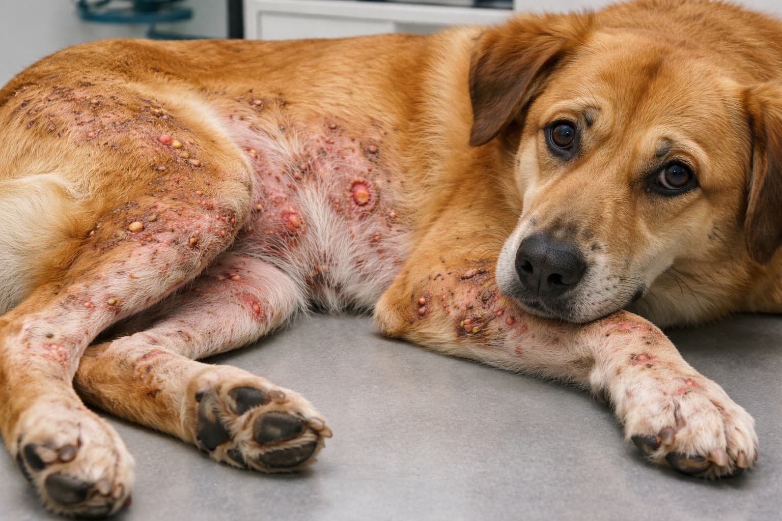 Ropne zapalenie skóry u psa