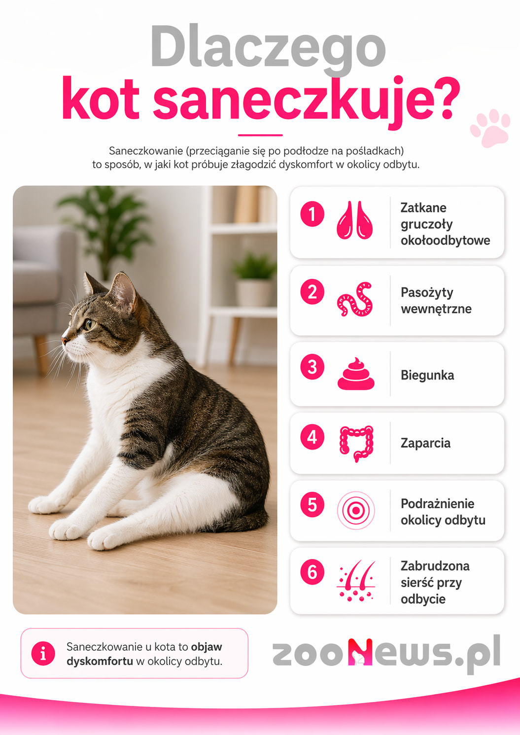 Dlaczego kot saneczkuje infografika
