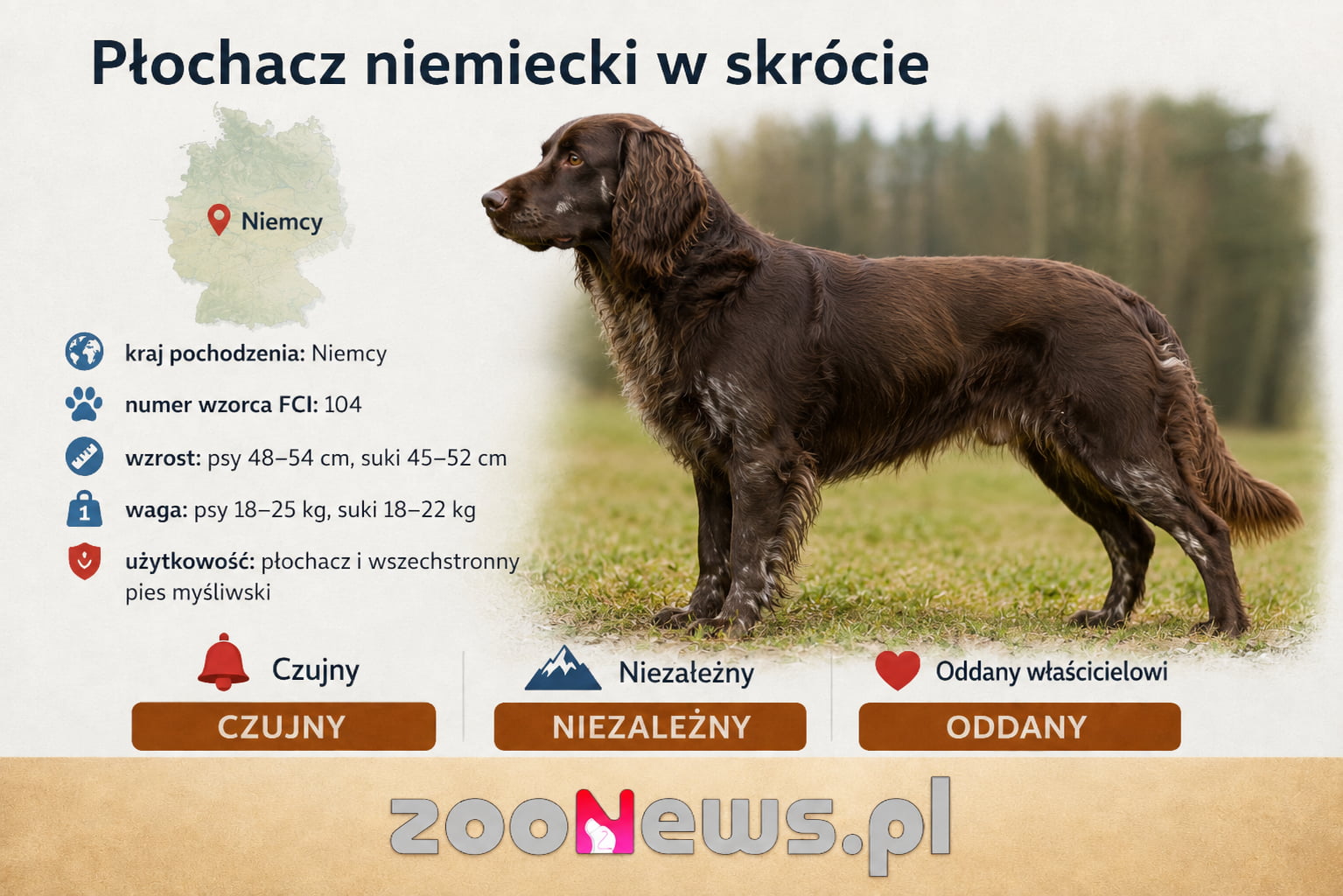 Płochacz niemiecki infografika